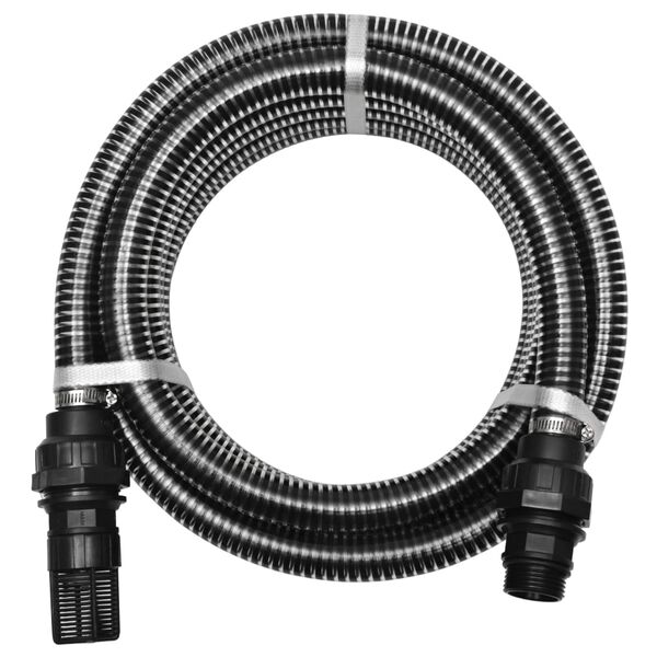vidaXL Furtun de aspirare cu racorduri, negru, 22 mm, 4 m