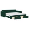 vidaXL Pat de zi cu extensie și sertare verde &icirc;nchis 90x200 cm catifea