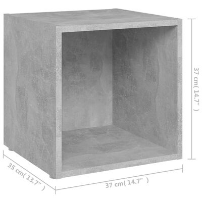 vidaXL Comode TV, 2 buc., gri beton, 37x35x37 cm, PAL