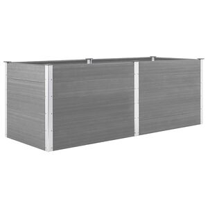 vidaXL Strat &icirc;nălțat de grădină, gri, 250 x 100 x 91 cm, WPC