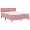 vidaXL Pat cu arcuri cu saltea cu headboard Roz 190 x 140 cm Catifea