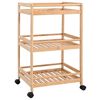 vidaXL Cărucior de bucătărie cu roți natural 46 x 38 x 76 cm Bambus