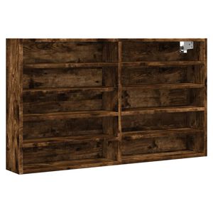 vidaXL Dulap cu vitrină, stejar fumuriu, 100x15x58 cm, lemn prelucrat