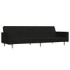 vidaXL Canapea extensibilă cu 2 locuri, negru, material textil