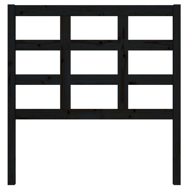 vidaXL Tăblie de pat, negru, 95,5x4x100 cm, lemn masiv de pin