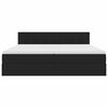 vidaXL Pat cu saltea și LED cu saltea Negru 200 x 200 cm Catifea