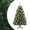 vidaXL Brad de Crăciun artificial, verde mediu, cu globuri 150 cm