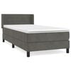 vidaXL Pat box spring cu saltea, gri &icirc;nchis, 80x200 cm, catifea