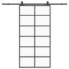vidaXL Ușă glisantă cu set de feronerie neagră 90x205 cm Sticlă ESG