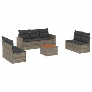 vidaXL Set canapele de grădină cu perne, 8 piese, gri, poliratan
