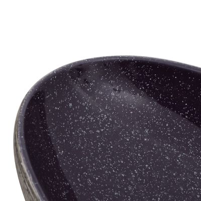 vidaXL Lavoar de blat, violet și gri, 59x40x14 cm, ceramică, oval