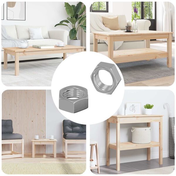 vidaXL Piuliță hexagonală 2 pcs Argintiu M6 Metal