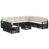 vidaXL Set de canapele pentru grădină 11 pcs Negru poliratan