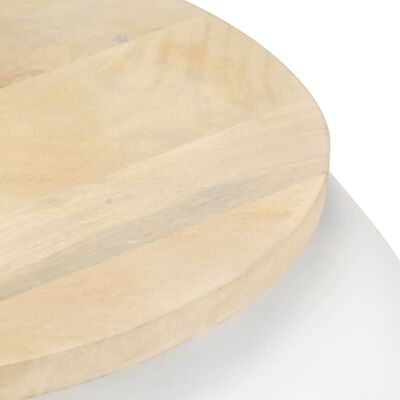 vidaXL Măsuță de cafea, alb, 68x68x30 cm, lemn masiv de mango