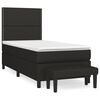 vidaXL Pat box spring cu saltea, negru, 80x200 cm, textil
