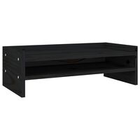 vidaXL Suport pentru monitor, negru, 50x24x16 cm, lemn masiv de pin