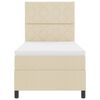 vidaXL Pat cu arcuri cu saltea cu headboard Crem 100 x 200 cm țesătură