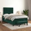 vidaXL Pat box spring cu saltea, verde &icirc;nchis, 120x190 cm, catifea