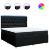 vidaXL Pat box spring cu saltea, negru, 200x200 cm, textil