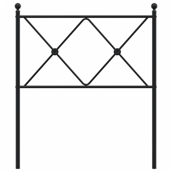 vidaXL Tăblie de pat de schimb metalică, negru, 80 cm