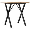 vidaXL Masă bucătărie, cadru X, 80x50x75,5 cm lemn masiv pin și Oţel