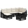 vidaXL Set de canapele pentru grădină 7 buc. Negru și Alb crem