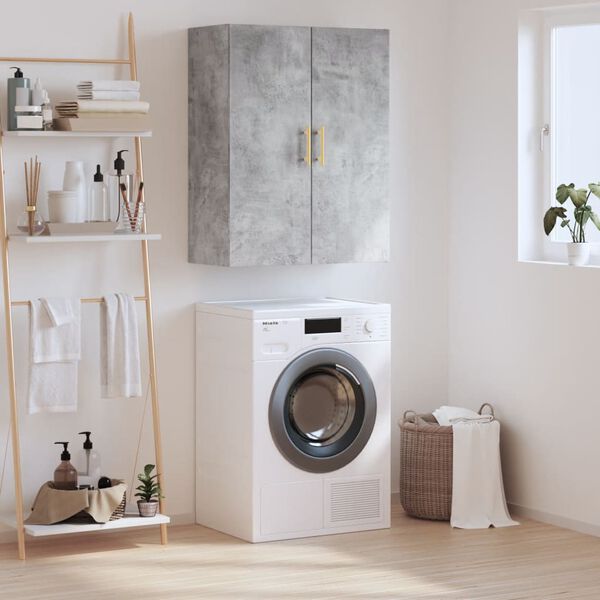 vidaXL Dulap cu montaj pe perete, gri beton, 69,5x34x90 cm