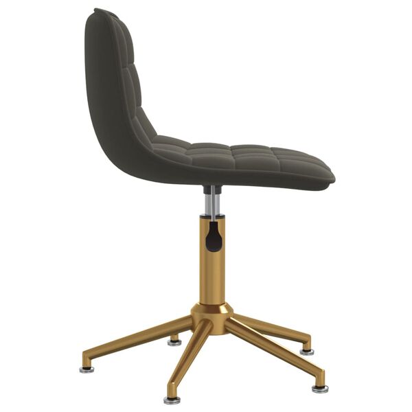 vidaXL Scaun de bucătărie pivotant, gri &icirc;nchis, catifea