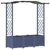 vidaXL Pat Ridicat cu Trellis și Acoperiș Gri 164 x 40 x 142 cm PP