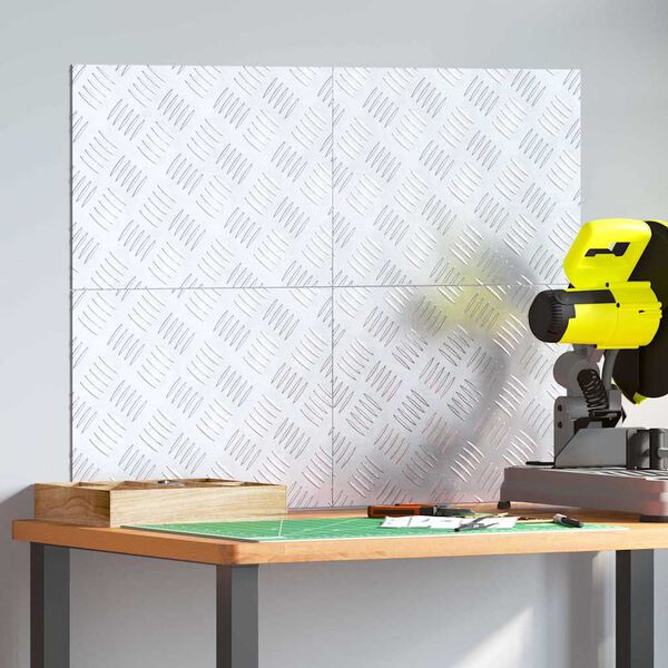 vidaXL Trepte Dreptunghiular 4 pcs Argintiu 40 x 30 cm Aluminiu