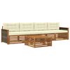 vidaXL Set de canapele de exterior 5 buc. Natural și Crem