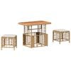 vidaXL Set de masă pentru grădină cu pernă 3 pcs Natur și Alb