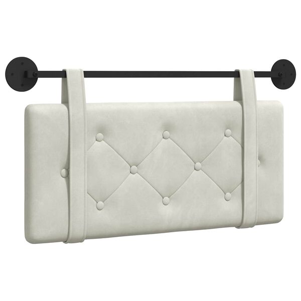 vidaXL Cap de pat suspendat Pe perete Crem 90 x 55 x 5 cm Catifea