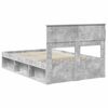 vidaXL Cadru de pat Gri Concret 135 x 190 cm Lemn de pin masiv
