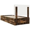 vidaXL Cadru de pat Stejar fumuriu 75 x 190 cm Lemn Ingineresc