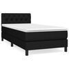 vidaXL Pat box spring cu saltea, negru, 80x200 cm, textil