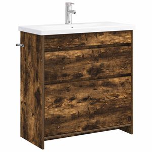 vidaXL Set de mobilier pentru baie Stejar fumuriu 81 x 40 x 84,5 cm