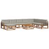 vidaXL Set de canapele de exterior 9 pcs Gri natural și deschis