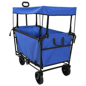 vidaXL Trolley Manevrabil Pliabil Manual Negru 105 x 56.5 x 116 cm