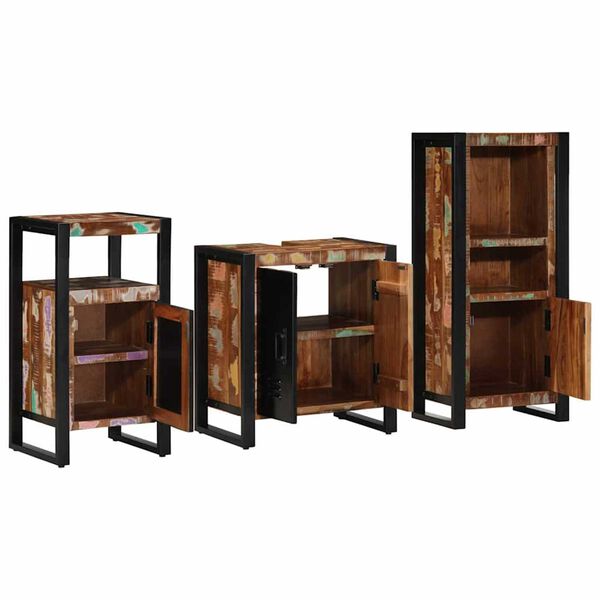 vidaXL Set de mobilier pentru baie 3 pcs Maro Lemn de mango solid