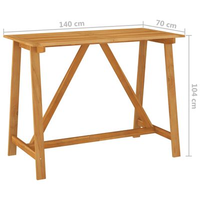 vidaXL Set mobilier bar de exterior, 7 piese, lemn masiv de acacia