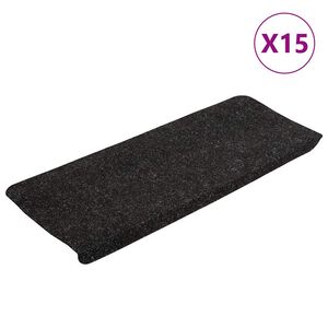 vidaXL Covorașe scări autoadezive, 15 buc., antracit, 65x24,5x3,5 cm