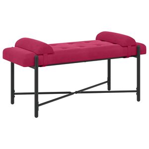 vidaXL Bancă cu butoane și perne Roșu Vin 110 x 40 x 46 cm Catifea