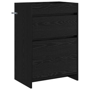 vidaXL Dulap sub chiuvetă pentru baie Stejar Negru 56 x 37,5 x 81 cm