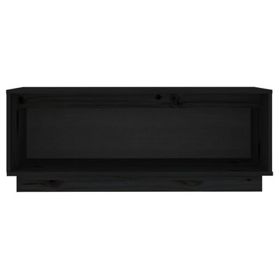 vidaXL Comodă TV, negru, 90x35x35 cm, lemn masiv de pin