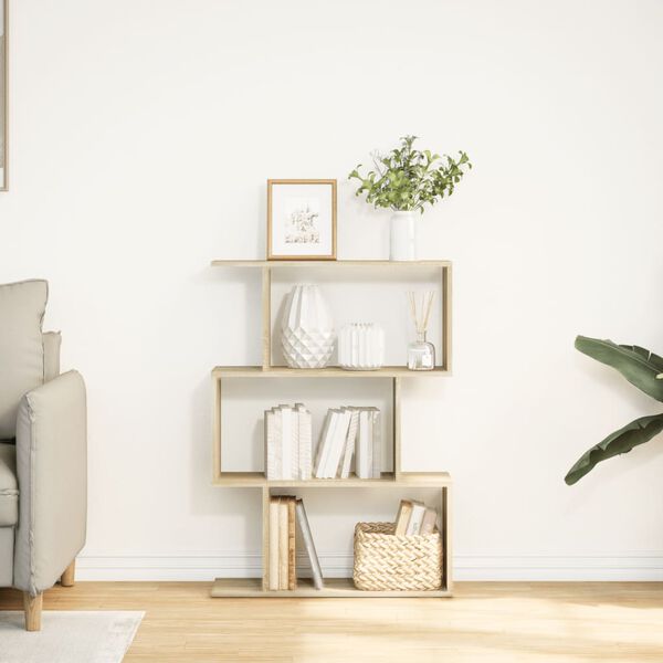 vidaXL Bibliotecă/separator 3 niveluri stejar sonoma 70x24x97 cm lemn