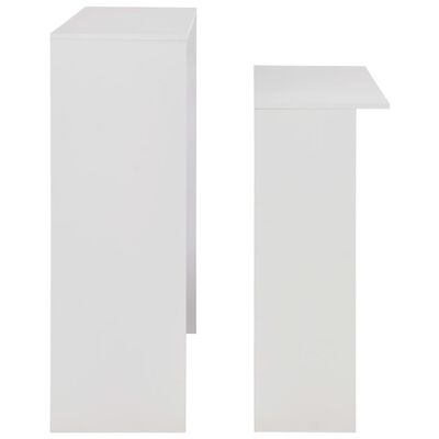 vidaXL Masă de bar cu 2 blaturi, alb, 130x40x120 cm