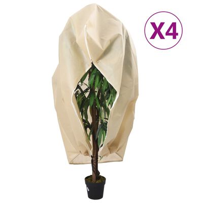 vidaXL Huse de plante din fleece cu fermoar 4 buc. 70 g/m² 1x1,55 m