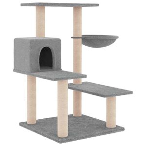 vidaXL Ansamblu pisici, st&acirc;lpi din funie sisal, gri deschis, 82,5 cm