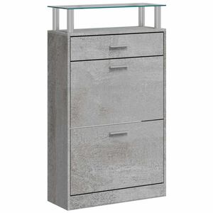 vidaXL Pantofar, gri beton, 63x24x104 cm, lemn prelucrat